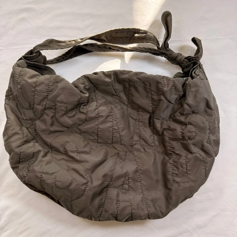 Marc by Marc Jacobs Standard Supply Workwear Nylon Quilted Hobo Bag Brown Olive
